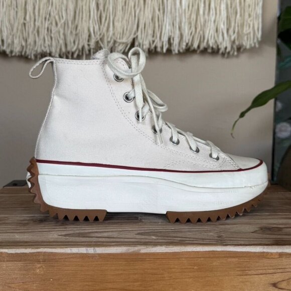 Converse Run Star Hike High in Parchment Gum Honey Platform Sneaker Size 7.5 - Picture 7 of 16